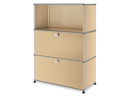 USM Haller Highboard M, individualisierbar USM beige|Offen|Mit Klappe|Mit Klappe