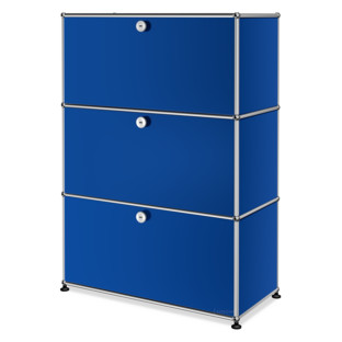 USM Haller Highboard M, individualisierbar Enzianblau RAL 5010|Mit Klappe|Mit Klappe|Mit Klappe