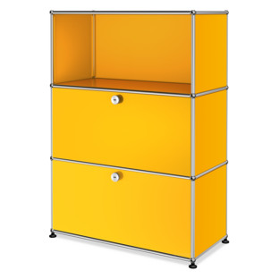 USM Haller Highboard M, individualisierbar Goldgelb RAL 1004|Offen|Mit Klappe|Mit Klappe