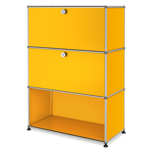 USM Haller Highboard M, individualisierbar Goldgelb RAL 1004|Mit Klappe|Mit Klappe|Offen