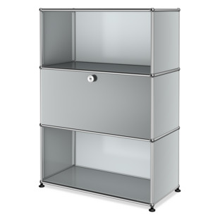 USM Haller Highboard M, individualisierbar Lichtgrau RAL 7035|Offen|Mit Klappe|Offen