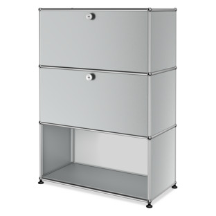 USM Haller Highboard M, individualisierbar USM mattsilber|Mit Klappe|Mit Klappe|Offen