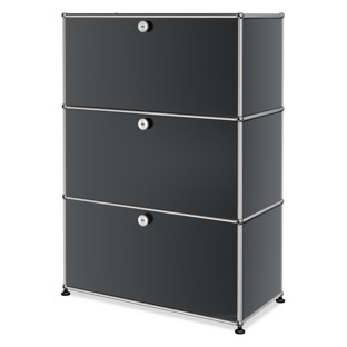 USM Haller Highboard M, individualisierbar Mittelgrau RAL 7005|Mit Klappe|Mit Klappe|Mit Klappe