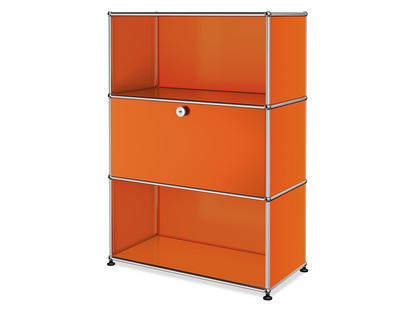 USM Haller Highboard M, individualisierbar Reinorange RAL 2004|Offen|Mit Klappe|Offen