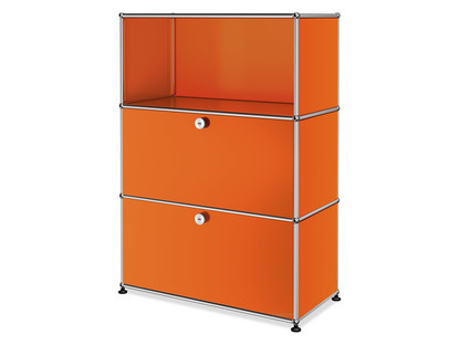 USM Haller Highboard M, individualisierbar Reinorange RAL 2004|Offen|Mit Klappe|Mit Klappe