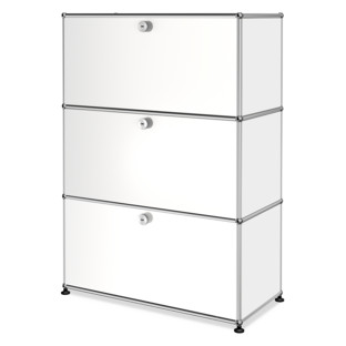 USM Haller Highboard M, individualisierbar Reinweiß RAL 9010|Mit Klappe|Mit Klappe|Mit Klappe