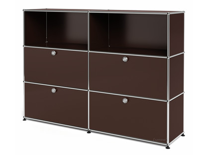 USM Haller Highboard L, individualisierbar USM braun|Offen|Mit 2 Klappen|Mit 2 Klappen