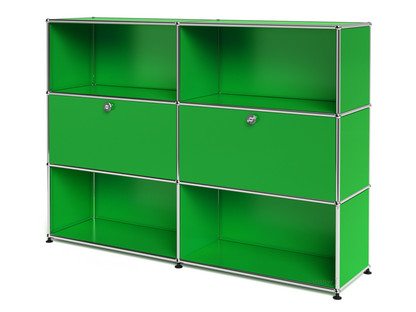 USM Haller Highboard L, individualisierbar USM grün|Offen|Mit 2 Klappen|Offen