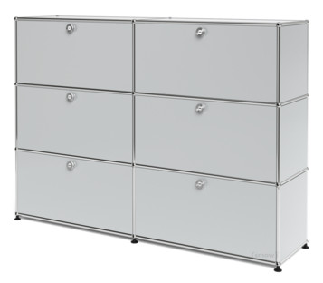 USM Haller Highboard L, individualisierbar Lichtgrau RAL 7035|Mit 2 Klappen|Mit 2 Klappen|Mit 2 Klappen