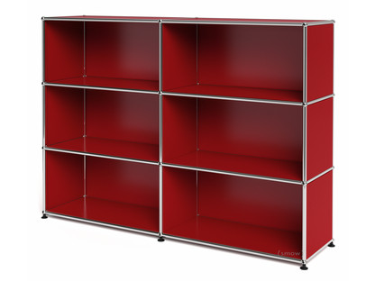 USM Haller Highboard L, individualisierbar USM rubinrot|Offen|Offen|Offen