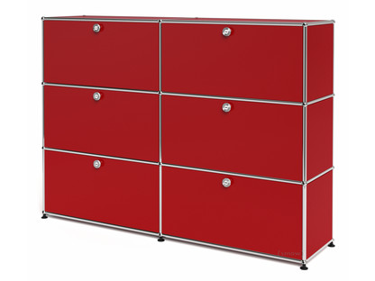 USM Haller Highboard L, individualisierbar USM rubinrot|Mit 2 Klappen|Mit 2 Klappen|Mit 2 Klappen