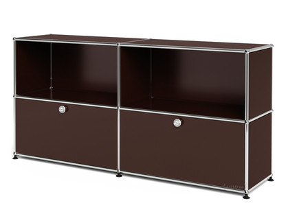 USM Haller Sideboard L, individualisierbar USM braun|Offen|Mit 2 Klappen