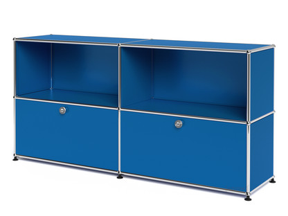 USM Haller Sideboard L, individualisierbar Enzianblau RAL 5010|Offen|Mit 2 Klappen