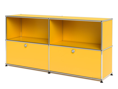 USM Haller Sideboard L, individualisierbar Goldgelb RAL 1004|Offen|Mit 2 Klappen