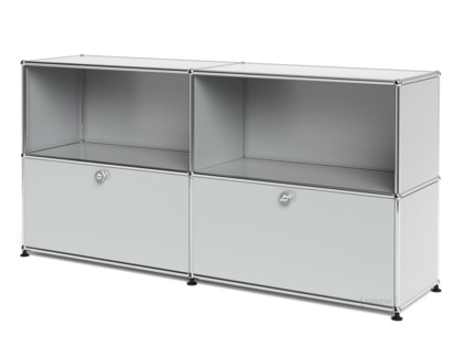 USM Haller Sideboard L, individualisierbar Lichtgrau RAL 7035|Offen|Mit 2 Klappen