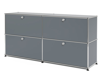 USM Haller Sideboard L, individualisierbar Mittelgrau RAL 7005|Mit 2 Klappen|Mit 2 Klappen