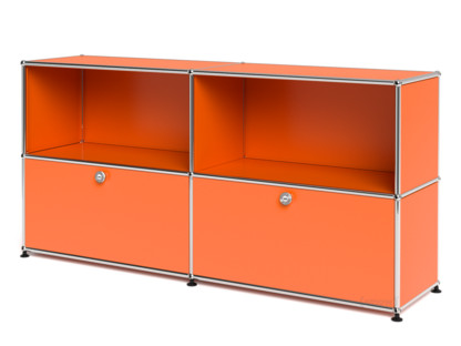 USM Haller Sideboard L, individualisierbar Reinorange RAL 2004|Offen|Mit 2 Klappen