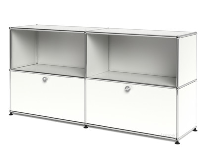 USM Haller Sideboard L, individualisierbar Reinweiß RAL 9010|Offen|Mit 2 Klappen