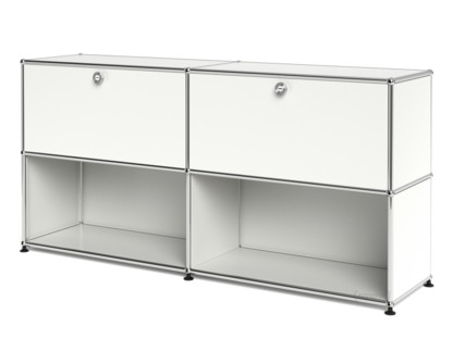 USM Haller Sideboard L, individualisierbar Reinweiß RAL 9010|Mit 2 Klappen|Offen