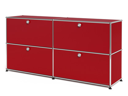 USM Haller Sideboard L, individualisierbar USM rubinrot|Mit 2 Klappen|Mit 2 Klappen