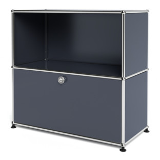 USM Haller Sideboard M, individualisierbar Anthrazitgrau RAL 7016|Offen|Mit Klappe