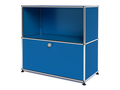 USM Haller Sideboard M, individualisierbar Enzianblau RAL 5010|Offen|Mit Klappe