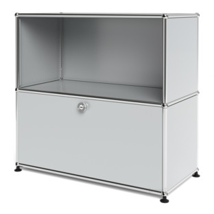 USM Haller Sideboard M, individualisierbar Lichtgrau RAL 7035|Offen|Mit Klappe