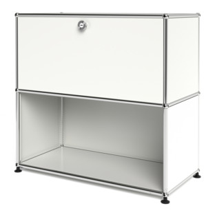 USM Haller Sideboard M, individualisierbar Reinweiß RAL 9010|Mit Klappe|Offen