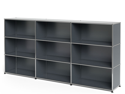 USM Haller Highboard XL, individualisierbar Mittelgrau RAL 7005|Offen|Offen|Offen