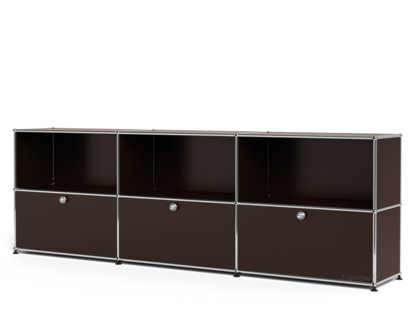 USM Haller Sideboard XL, individualisierbar USM braun|Offen|Mit 3 Klappen