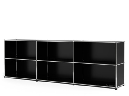 USM Haller Sideboard XL, individualisierbar Graphitschwarz RAL 9011|Offen|Offen