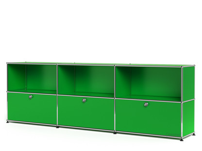USM Haller Sideboard XL, individualisierbar USM grün|Offen|Mit 3 Klappen