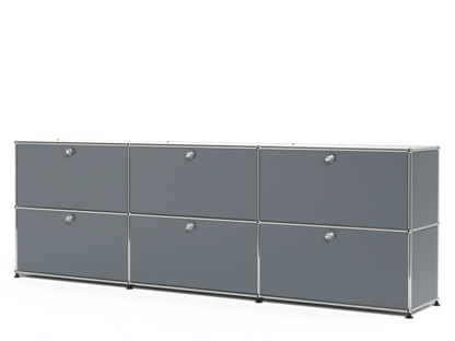 USM Haller Sideboard XL, individualisierbar Mittelgrau RAL 7005|Mit 3 Klappen|Mit 3 Klappen