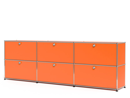 USM Haller Sideboard XL, individualisierbar Reinorange RAL 2004|Mit 3 Klappen|Mit 3 Klappen