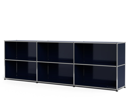 USM Haller Sideboard XL, individualisierbar Stahlblau RAL 5011|Offen|Offen