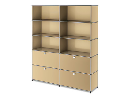 USM Haller Aktenregal L, individualisierbar USM beige|Offen|Offen|Mit 2 Klappen|Mit 2 Auszügen