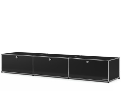 USM Haller Lowboard XL, individualisierbar Graphitschwarz RAL 9011|Mit 3 Klappen|50 cm