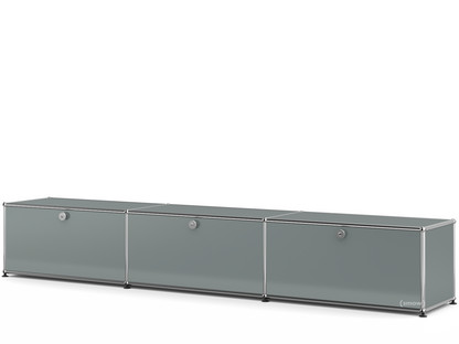 USM Haller Lowboard XL, individualisierbar Mittelgrau RAL 7005|Mit 3 Klappen|35 cm
