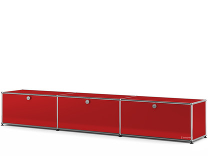 USM Haller Lowboard XL, individualisierbar USM rubinrot|Mit 3 Klappen|35 cm