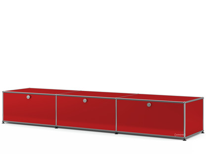 USM Haller Lowboard XL, individualisierbar USM rubinrot|Mit 3 Klappen|50 cm