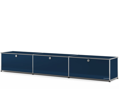 USM Haller Lowboard XL, individualisierbar Stahlblau RAL 5011|Mit 3 Klappen|35 cm