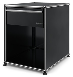 USM Haller Nachttisch mit Schublade Graphitschwarz RAL 9011|Groß (H 54 x B 42,5 x T 53 cm)