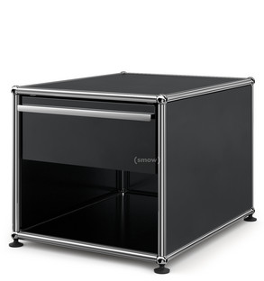 USM Haller Nachttisch mit Schublade Graphitschwarz RAL 9011|Klein (H 39 x B 42,5 x T 53 cm)