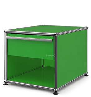 USM Haller Nachttisch mit Schublade USM grün|Klein (H 39 x B 42,5 x T 53 cm)