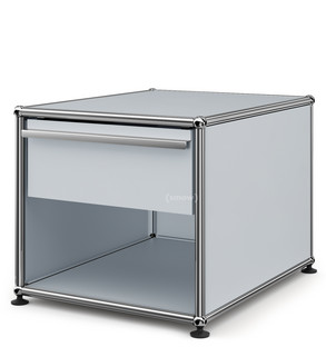 USM Haller Nachttisch mit Schublade USM mattsilber|Klein (H 39 x B 42,5 x T 53 cm)