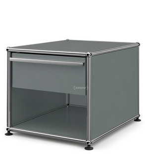 USM Haller Nachttisch mit Schublade Mittelgrau RAL 7005|Klein (H 39 x B 42,5 x T 53 cm)