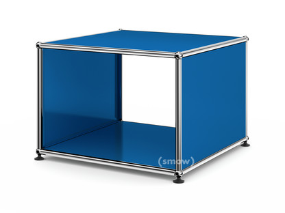 USM Haller Beistelltisch mit Seitenwänden 50 cm|ohne Glas-Zwischentablar|Enzianblau RAL 5010