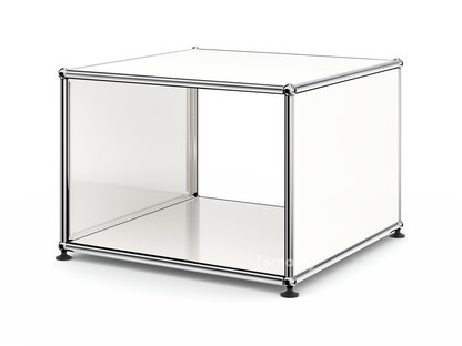 USM Haller Beistelltisch mit Seitenwänden 50 cm|ohne Glas-Zwischentablar|Reinweiß RAL 9010