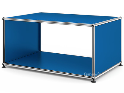 USM Haller Beistelltisch mit Seitenwänden 75 cm|ohne Glas-Zwischentablar|Enzianblau RAL 5010
