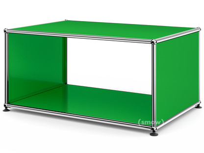 USM Haller Beistelltisch mit Seitenwänden 75 cm|ohne Glas-Zwischentablar|USM grün
